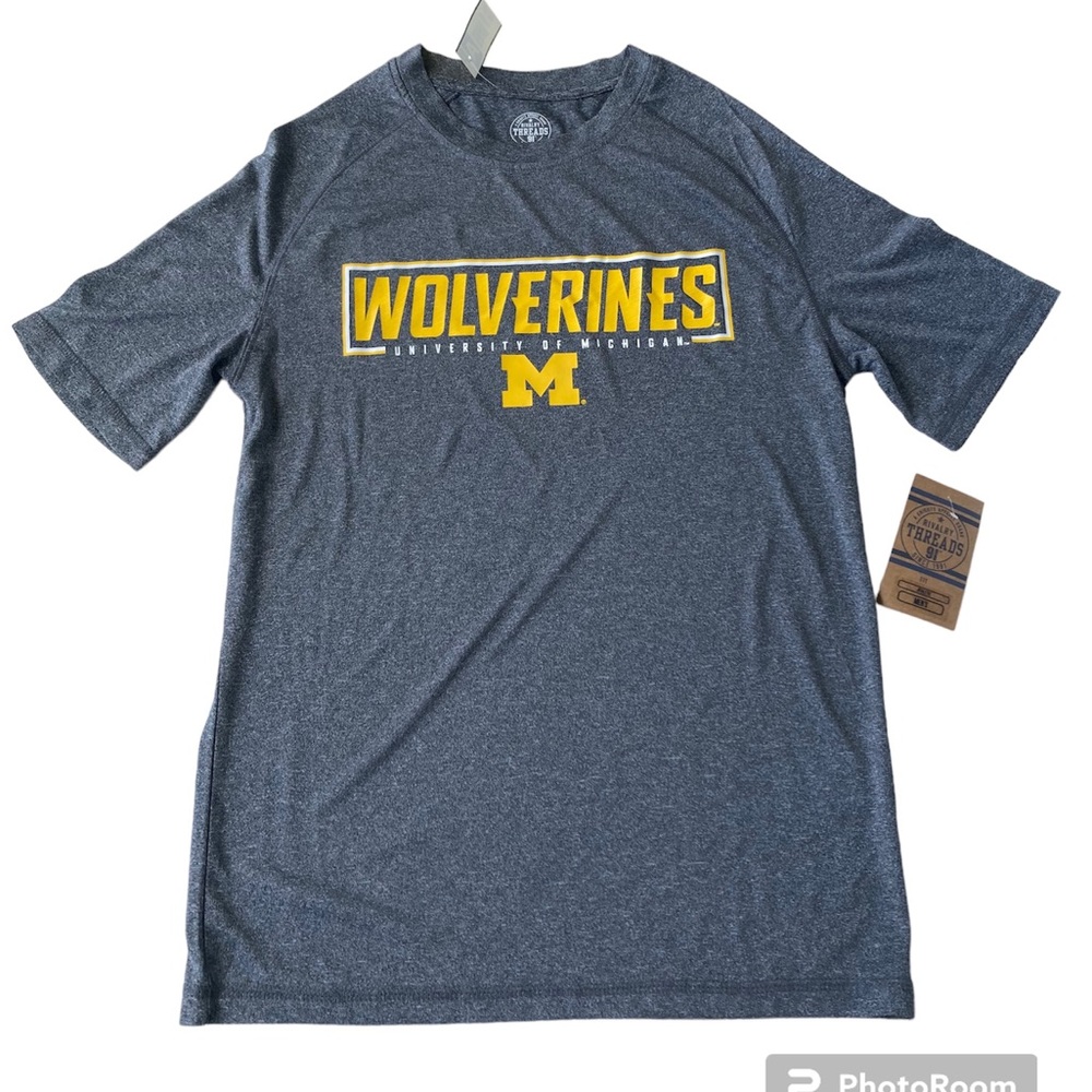NWT Men's Small Rivalry Threads 91 WolverinesT-Shirt Gray Yellow Athletic